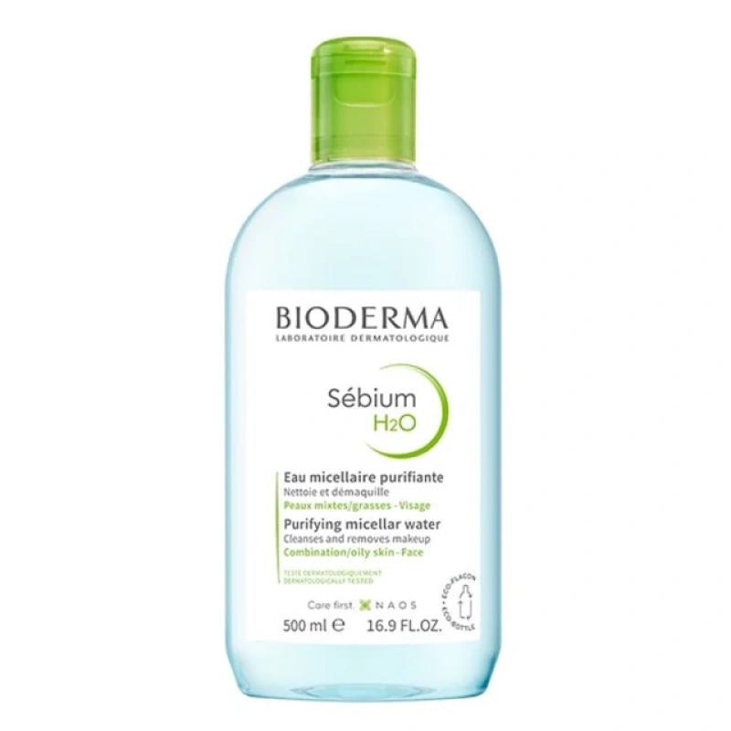 Bioderma Sebium H2O Micellar Water Eξυγιαντικό Νερό Καθαρισμού και Nτεμακιγιάζ για το μεικτό/λιπαρό ή δέρμα με τάση ακμής, 500 ml