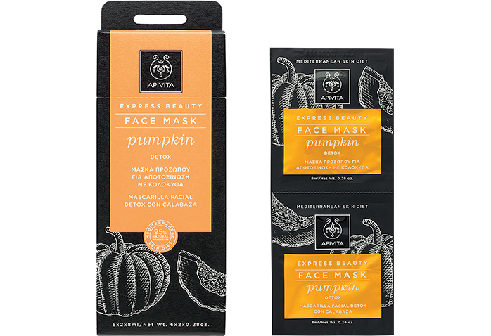 Apivita Express Beauty Face Mask Pumpkin Μάσκα Προσώπου για Αποτοξίνωση με Κολοκύθα, 2x8ml - Image 1