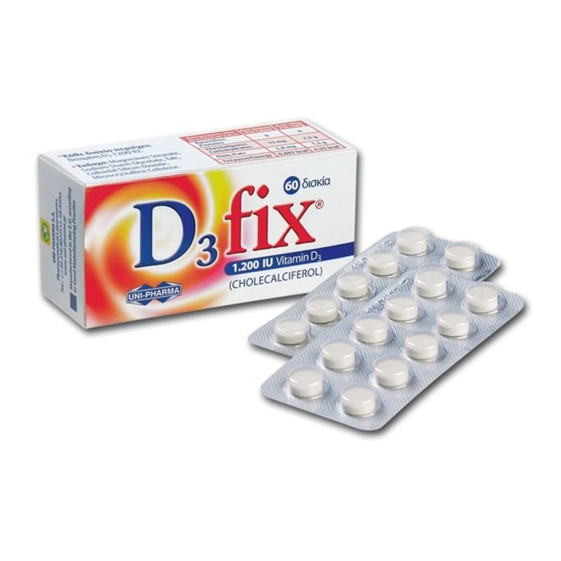 Uni Pharma D3 Fix 1200 IU, 60 Δισκία