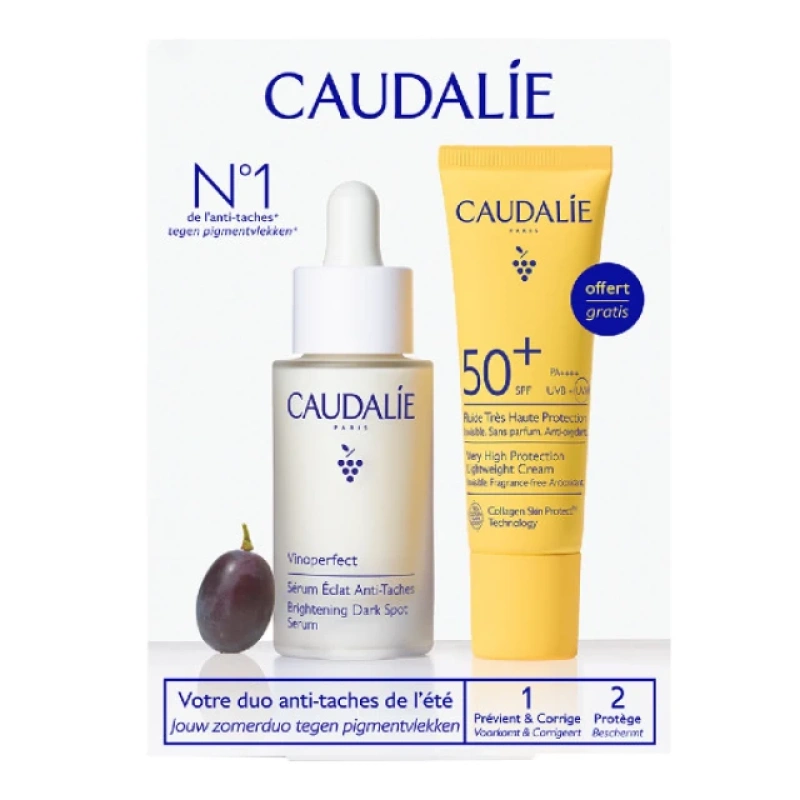 Caudalie Promo Dark-Spot Correcting Summer Duo Vinoperfect Brightening Serum, 30ml & Vinosun Lightweight Cream SPF50+, 20ml, 1σετ