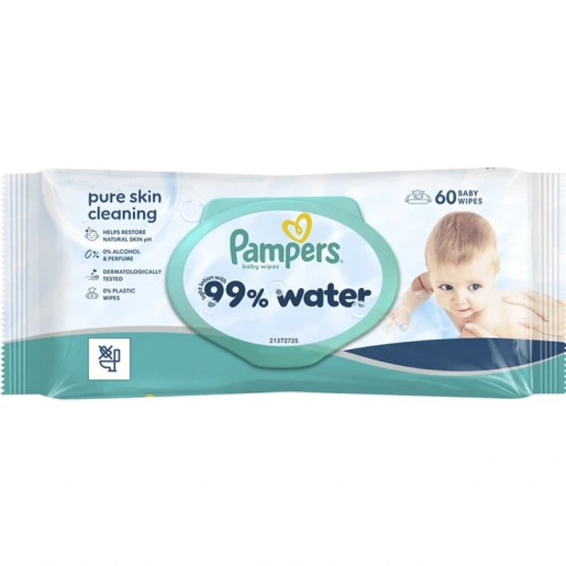 Pampers 99% Water Wipes Μωρομάντηλα, 60τεμ