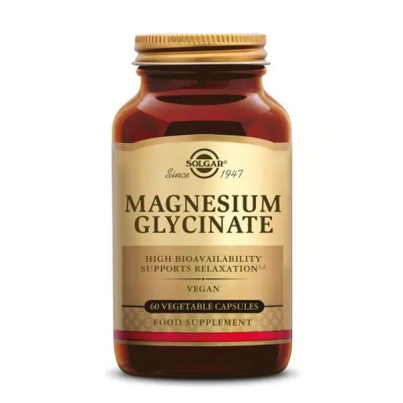 Solgar Magnesium Glycinate Συμπλήρωμα Διατροφής με Γλυκινικό Μαγνήσιο 60 κάψουλες