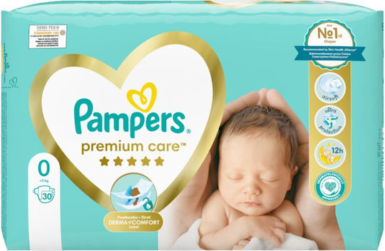 Pampers Premium Care - Βρεφικές Πάνες Νο. 0 (0-3kg), 30 τεμάχια - Image 1