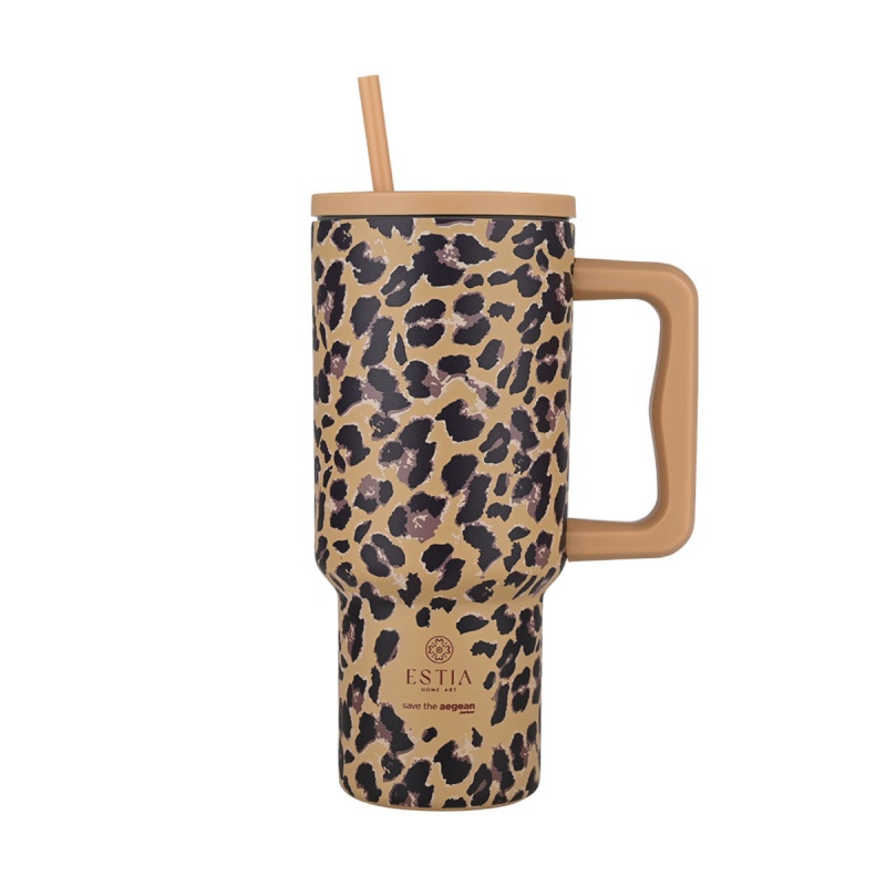 Estia Θερμος Straw Tumbler Xl Save The Aegean Spotted Prowl, 900ml