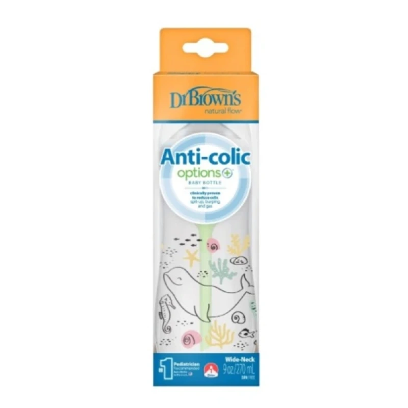 Dr. Brown's Anticolic Options+ Πλαστικό Μπιμπερό - Ocean, 270ml