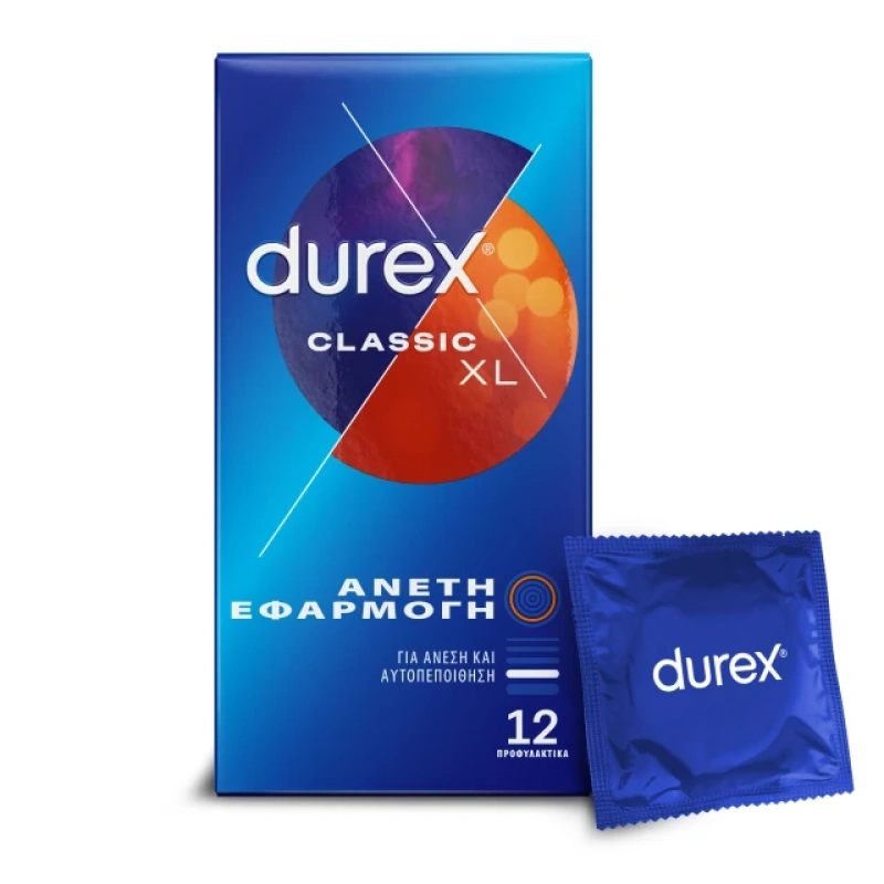 Durex Classic XL Προφυλακτικά με Άνετη εφαρμογή, 12τεμ