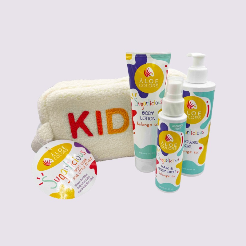 Aloe Colors The Sugarlicious Bag (Kiddo) με Αφρόλουτρο 250ml, Ενυδατική Σώματος 150ml και Hair & Body Mist 100ml, 1σετ