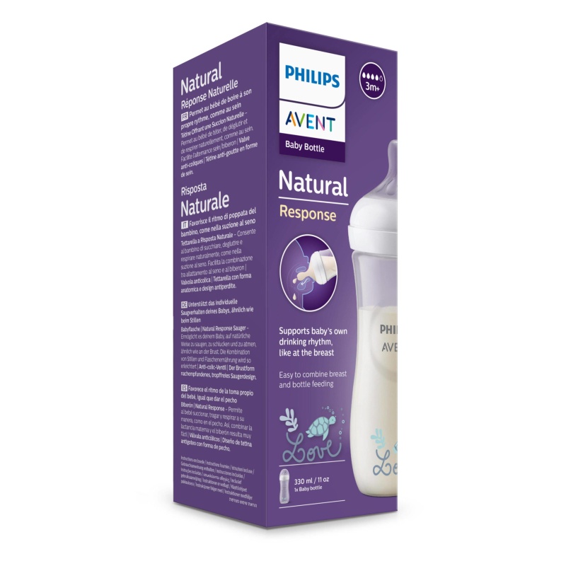 Philips Avent Natural Response Love Πλαστικό Μπιμπερό 3m+, 330m