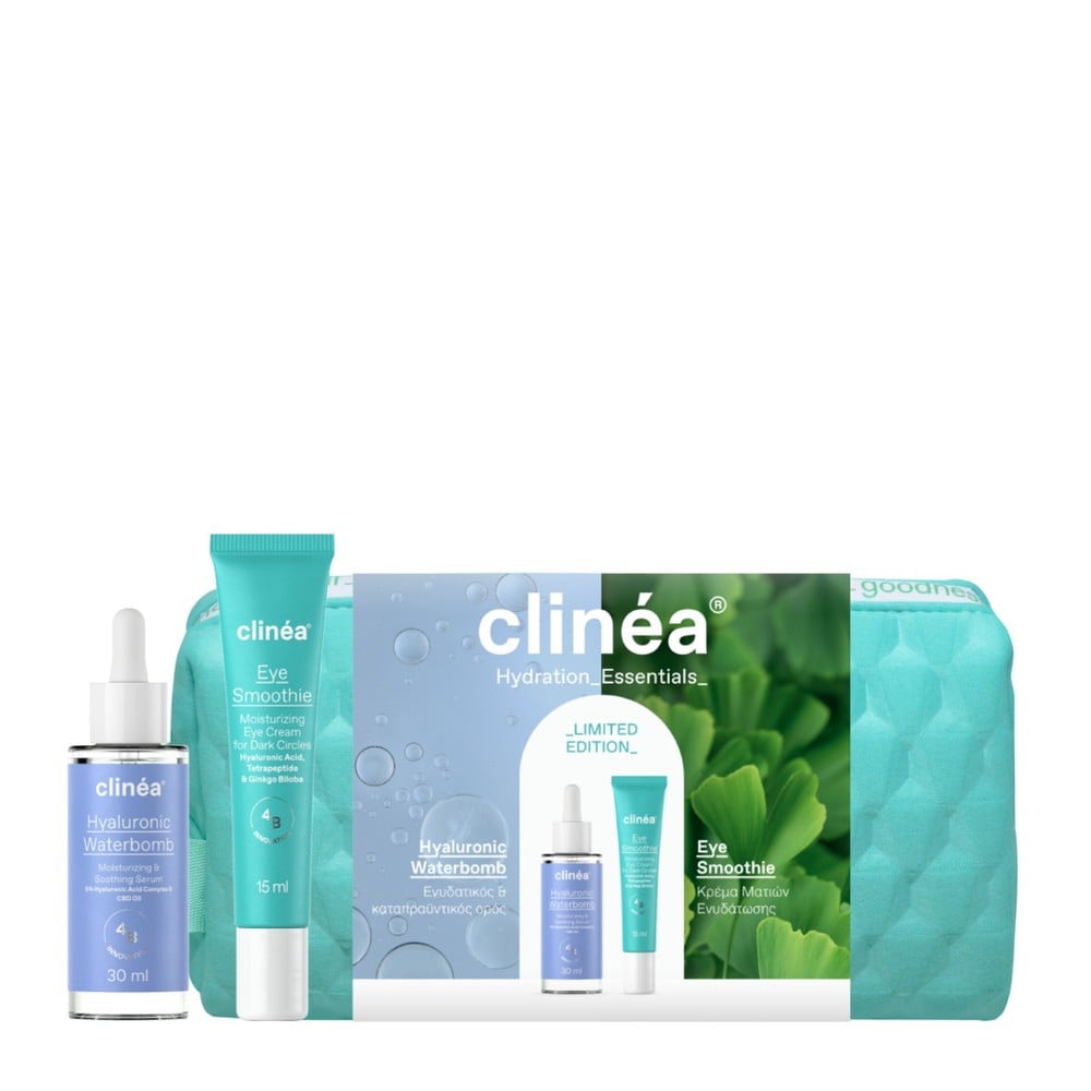 Clinea Promo Hydration Essentials  Hyaluronic Waterbomb Serum 30ml & Eye Smoothie 15ml, 1σετ - Image 1