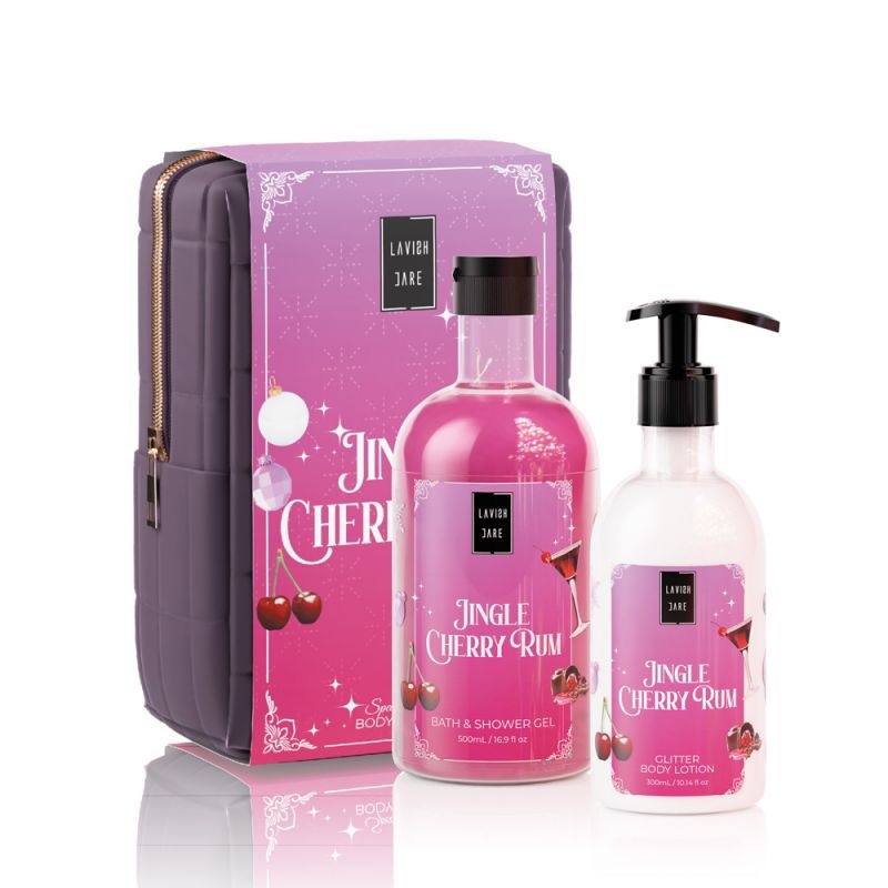 Lavish Care Jingle Cherry Rum Christmas Set Αφρόλουτρο 500ml & Κρέμα Σώματος 300ml, 1σετ
