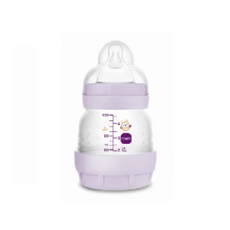 Mam Πλαστικό Μπιμπερό Easy Start Κατά των Κολικών με Θηλή Σιλικόνης για Βρέφη 0+ μηνών σε Λιλά Χρώμα,130ml