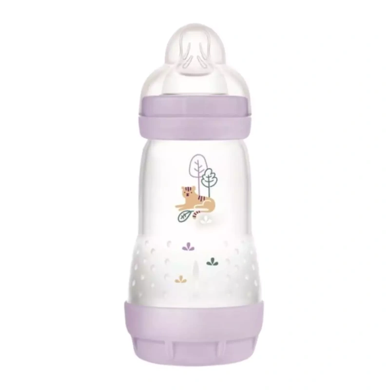 Mam Πλαστικό Μπιμπερό Easy Start Κατά των Κολικών με Θηλή Σιλικόνης για Βρέφη 2+ Μηνών σε Λιλά Χρώμα, 260ml