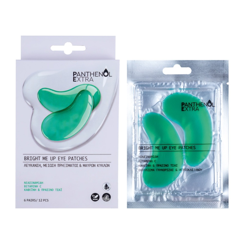 Panthenol Extra Bright Me Up Eye Patches για Μαύρους Κύκλους, Λεύκανση και Μείωση Πρηξίματος, 1 ζευγάρι
