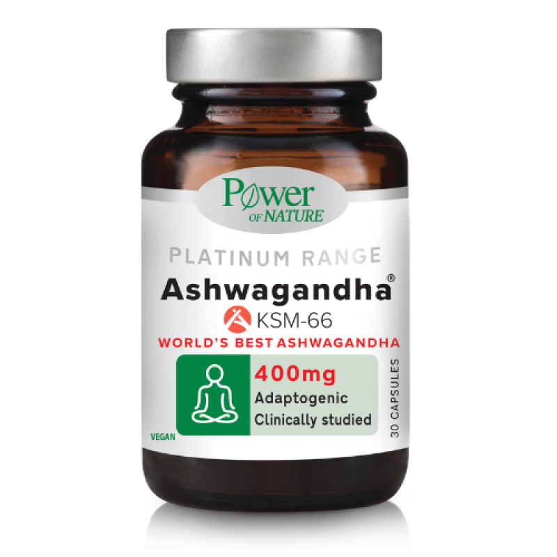 Power of Nature Ashwagandha KSM-66 400mg για τον Έλεγχο του Άγχους, 30caps