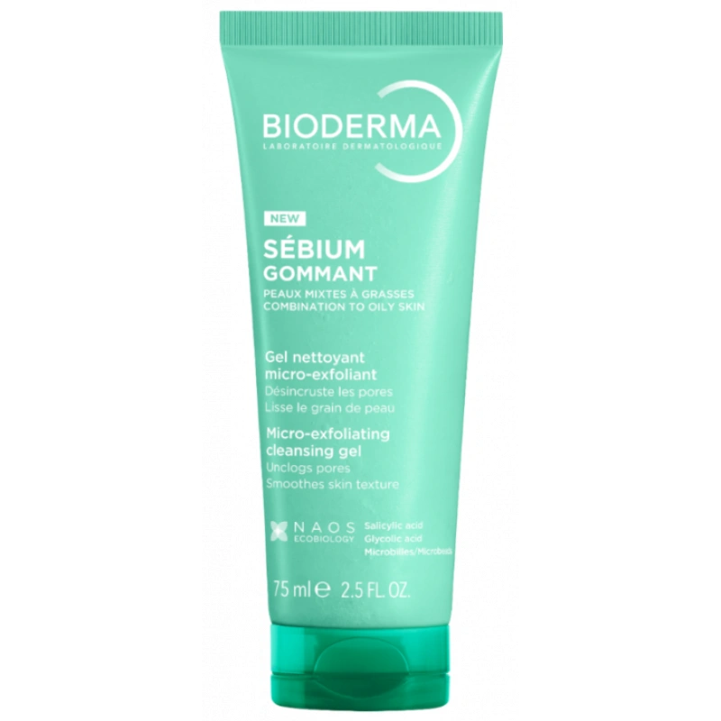 Bioderma Sebium Gommant Gel Καθαρισμού & Απολέπισης για Μικτό προς Λιπαρό Δέρμα, 75ml