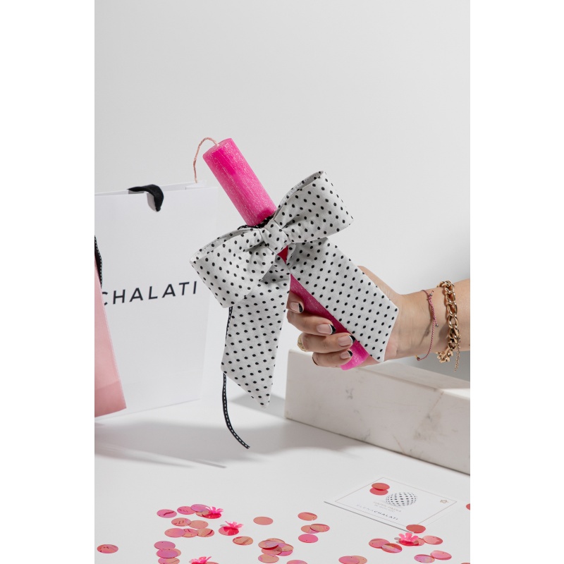 Πασχαλινή Λαμπάδα Easter Candle Pink Dot Bow