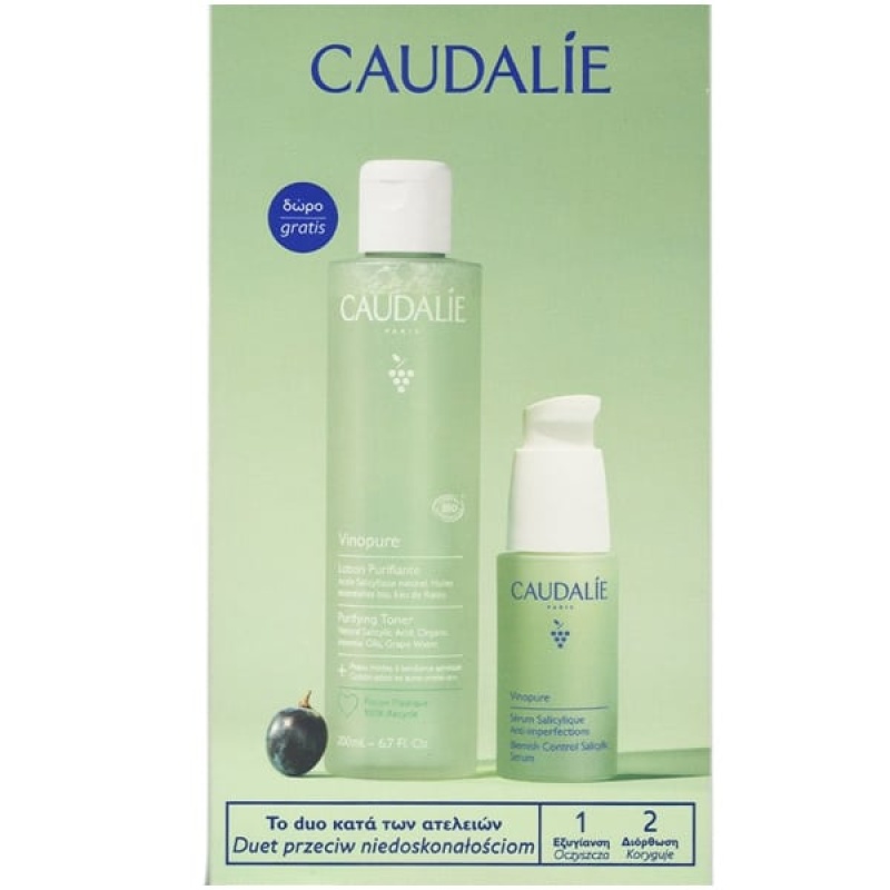 Caudalie Promo Vinopure Blemish Control Salicylic Serum Ορός Προσώπου κατά των Ατελειών 30ml & Δώρο Vinopure Purifying Toner 200ml, 1σετ