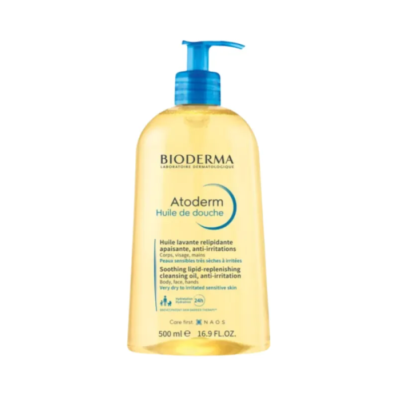 Bioderma Atoderm Huile de douche Απαλό Ελαιώδες Αφρόλουτρο Κατά Των Ερεθισμών  Για Το Ευαίσθητο Ξηρό προς Ατοπικό Δέρμα, 500 ml