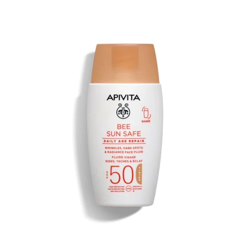 Apivita Bee Sun Safe Daily Age Repair Face Cream Spf50, tinted 50ml