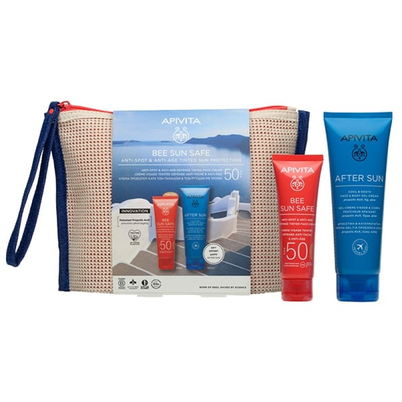 Apivita Bee Sun Safe Anti-Spot & Anti-Age Tinted Sun Protection, 1σετ