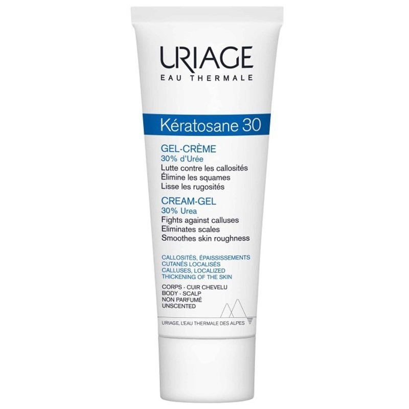 Uriage Keratosane 30 Gel-Creme Αυτή η gel κρέμα υψηλής ανοχής προσφέρει ολοκληρωμένη, καταπραϋντική φροντίδα που βοηθά το δέρμα να ανακτήσει τη λεία, απαλή όψη του, χωρίς περιοχές με τραχύτητα.
