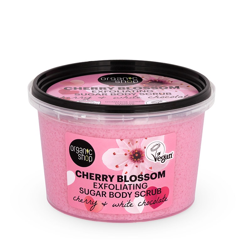 Scrub Σώματος Organic Shop Basic με Άνθος Κερασιού, 250ml