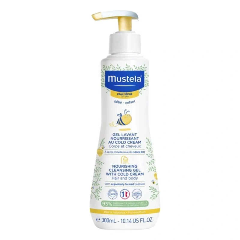 Mustela  Τζελ Καθαρισμού για Μαλλιά & Σώμα με Βιολογικό Κερί Μέλισσας, 300ml