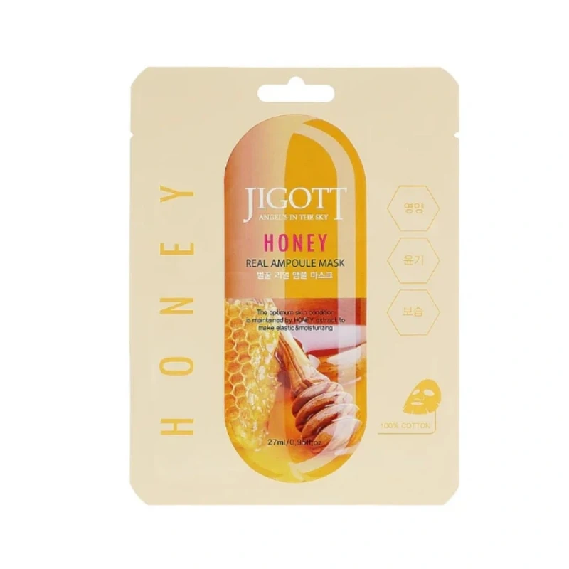 Jigott Honey Real Ampoule Sheet Mask, 27ml
