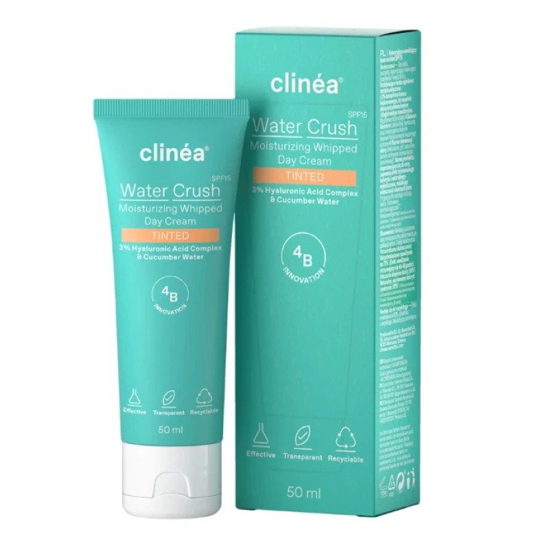 Clinea Water Crush Moisturizing Whipped Day Cream Tinted Spf15, 50ml