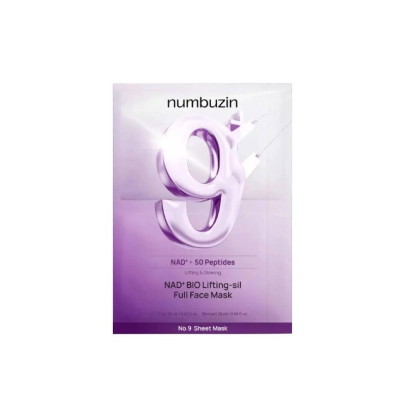 Numbuzin No.9 NAD Bio Lifting Full Cover Facial Mask, Top 20ml-Bottom 28ml