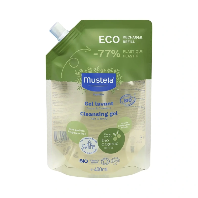 Mustela Bio Cleansing Gel Body & Hair Eco-Refill , 400ml
