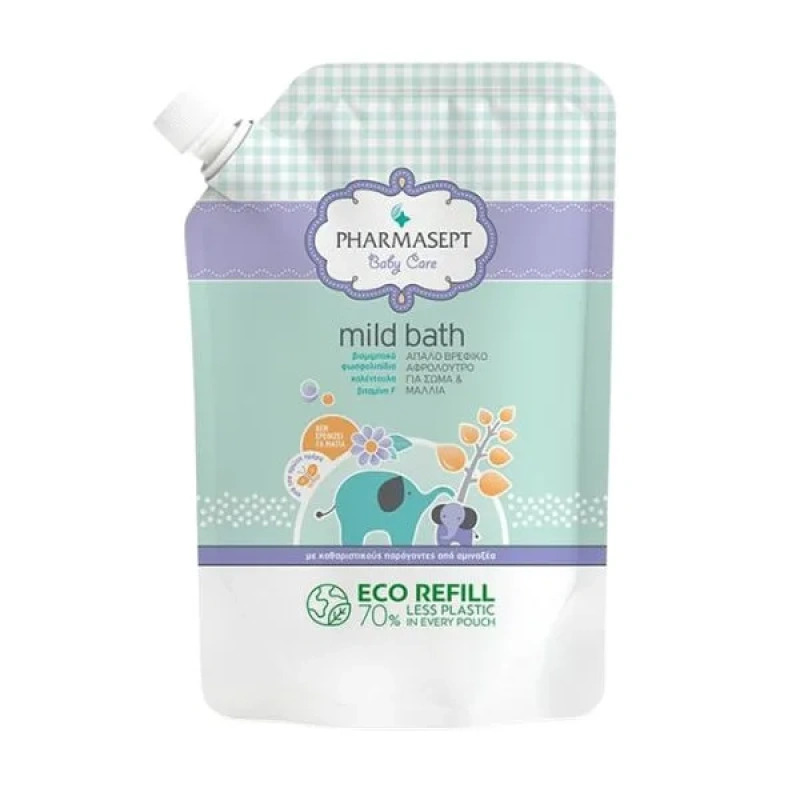 Pharmasept Baby Care Mild Bath Απαλό Βρεφικό Αφρόλουτρο Refill, 900ml